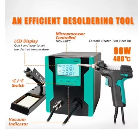 Desoldering Gun Vacuum Electric - Bomba Desoldadora Elétrica Digital ESD Safe