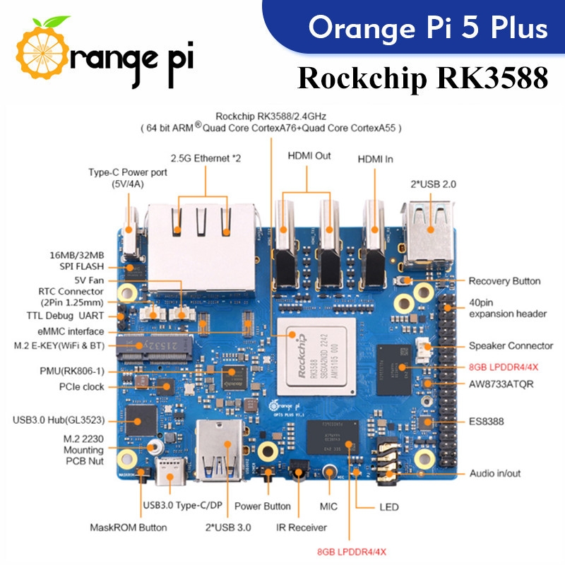 Orange Pi 5 Plus Computador de - Orange Pi 5 Plus 16Gb avaliação e preço